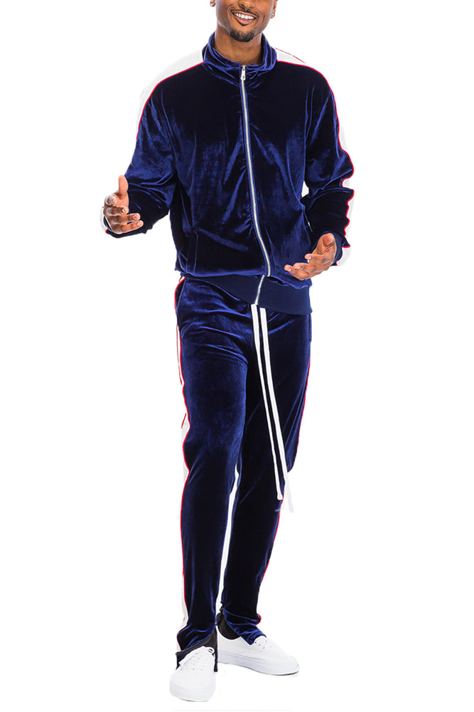 Navy Velour Tracksuit for Men, Matching Loungewear Trousers and Jumper,  Luxury Tracksuit, Vintage Velour Tracksuit Workout Set -  Canada