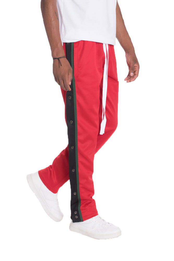 Women's Snap Button Track Pants Full-Open Side Button Pants with