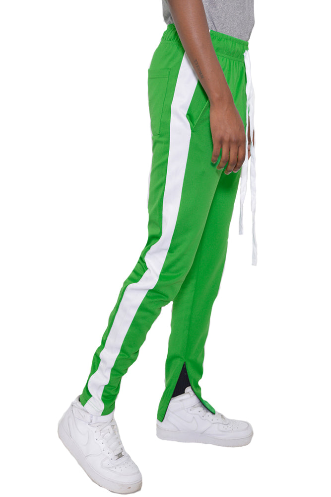 Alcis Women Green & White Striped Track Pants WTPMA210571-XS